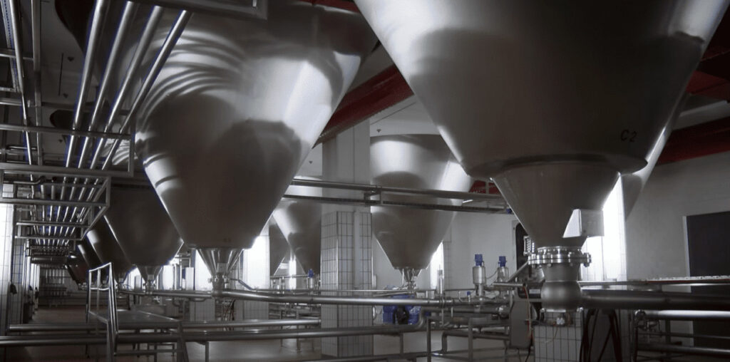 CIP system at brewery production facility